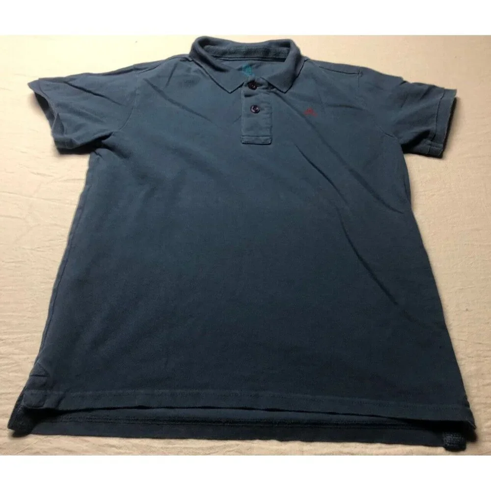 Scalpers Kids Shirt Polo Boys Button Up Blue Skull Logo Size 14 Both Sided Logo